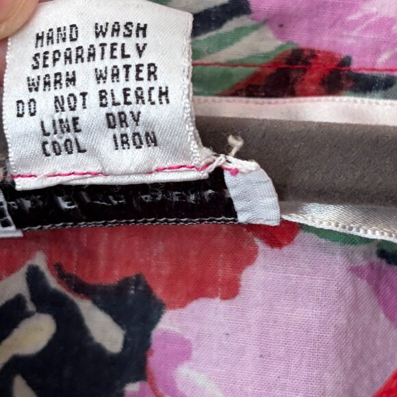 Vintage Christian Dior caftan one size floral bold cotton v-neck pullover - Picture 8 of 15